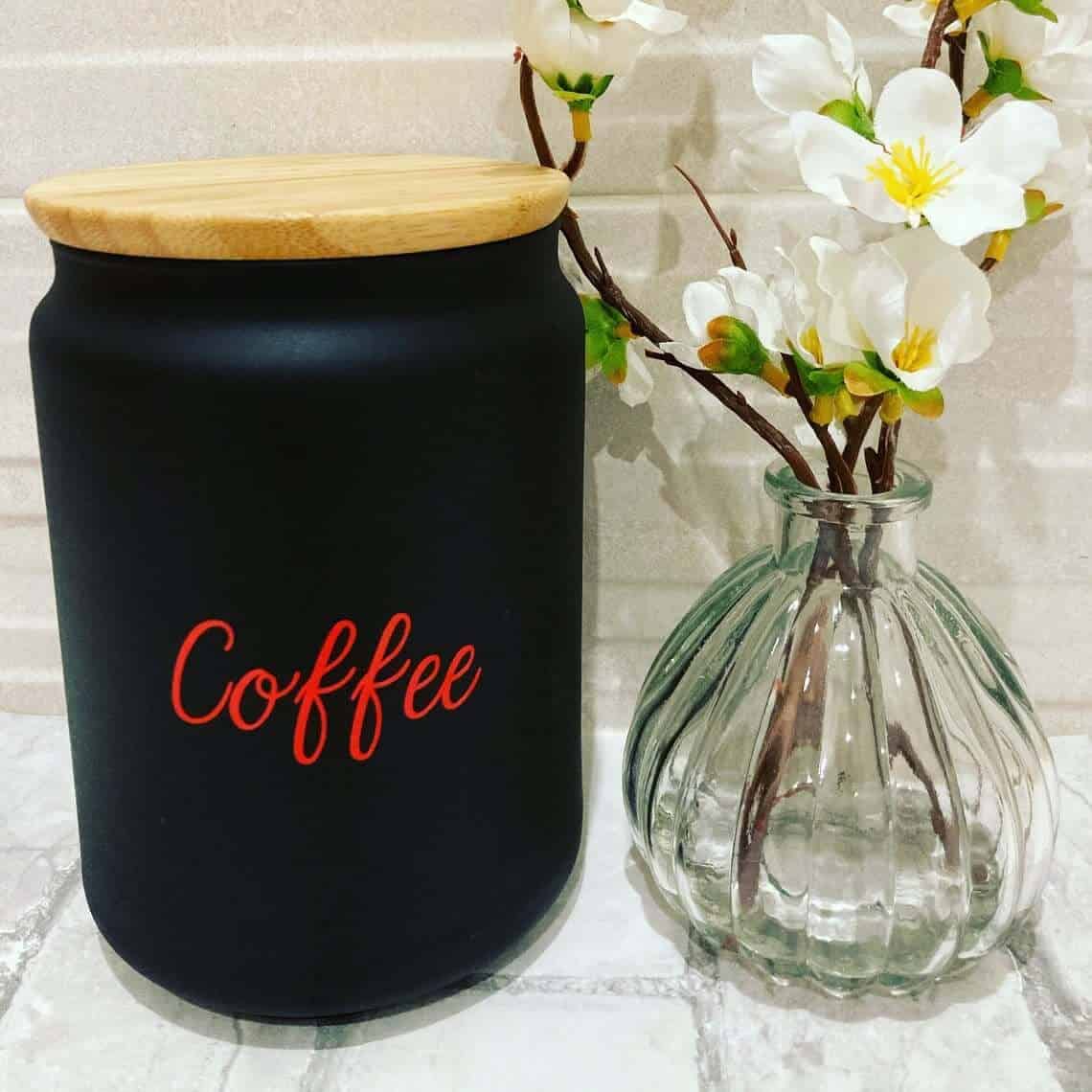 Matte Black Large Coffee Canister