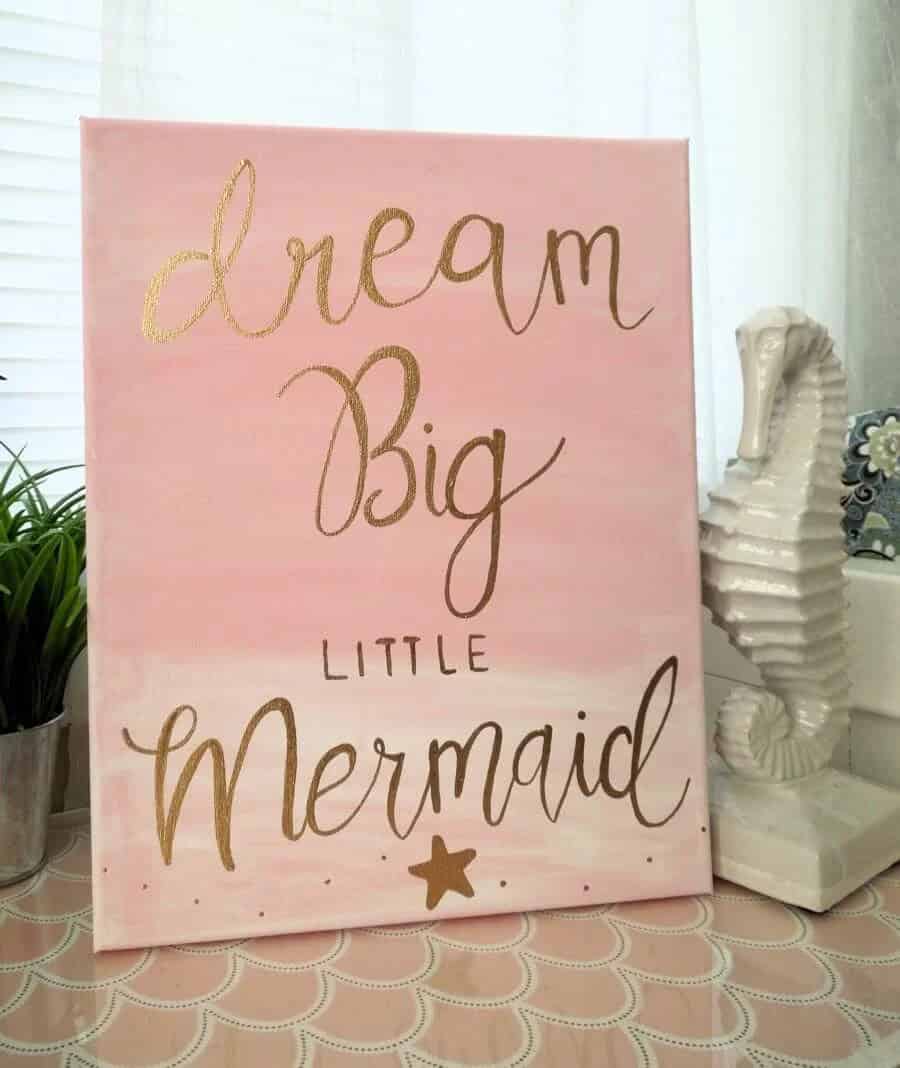 Dream Big Little Mermaid Canvas Art