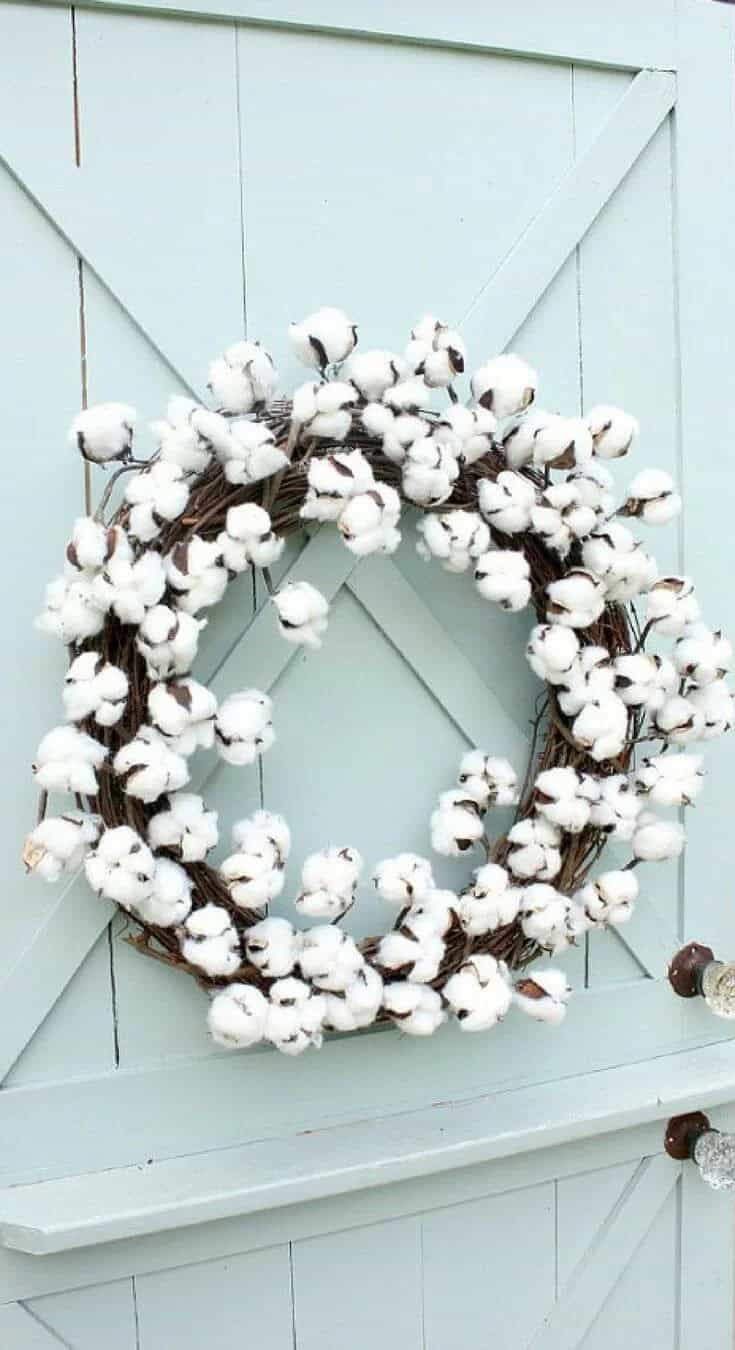 Soft Wreath with Cotton Blossoms