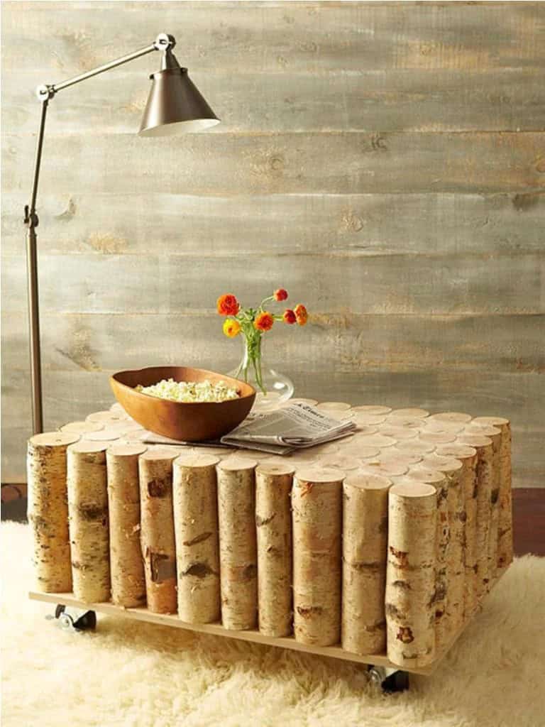 Bamboo Inspired Coffee Table on Wheels