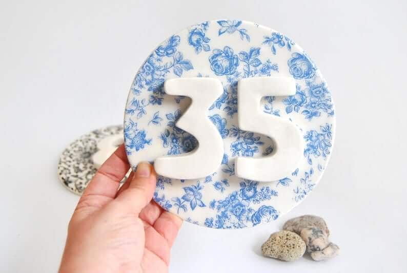 Colorful Ceramic House Number Plaque