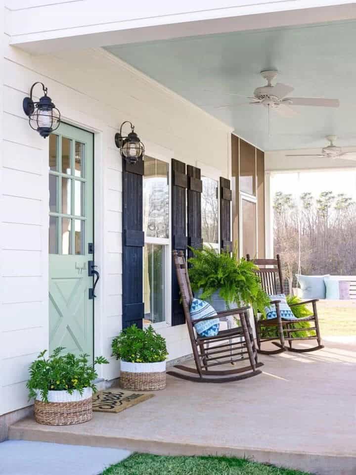 Nashville Basics Wooden Rockers & Entryway Basket Planters