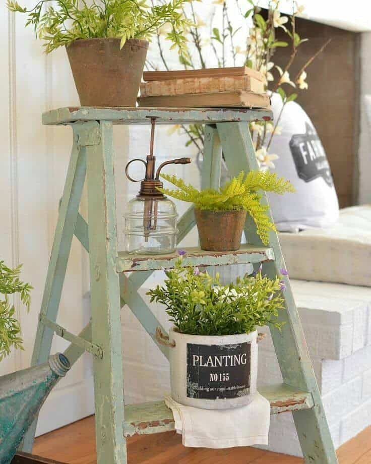 Farmhouse Step Stool Plant Rack