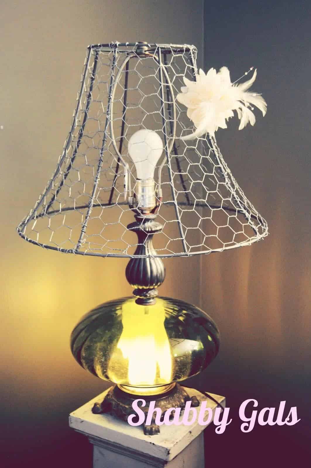 Replace a Lampshade with Chicken Wire