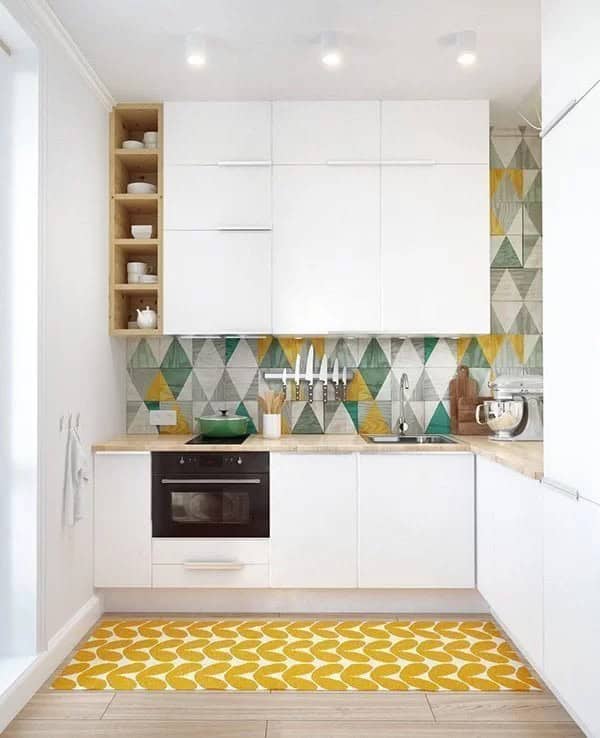 Unique Shapes and Patterns Give Life To This Little Kitchen