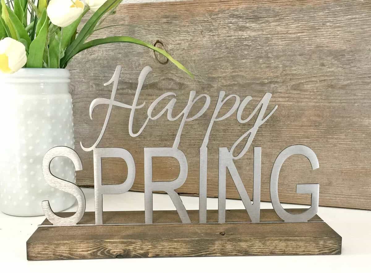 Modern Steel ‘Happy Spring’ Sign