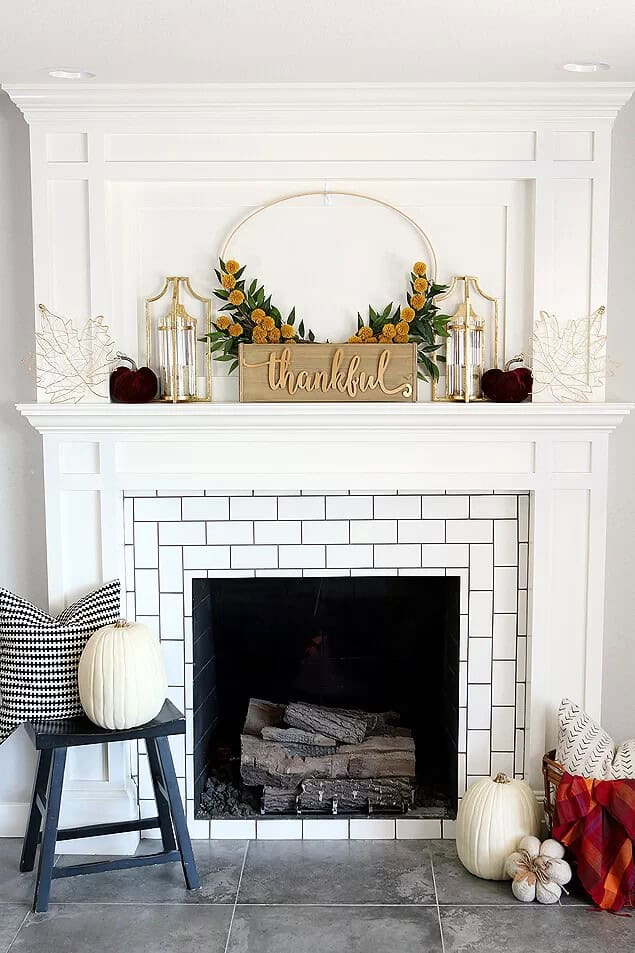 Fall Mantelpiece Arrangements