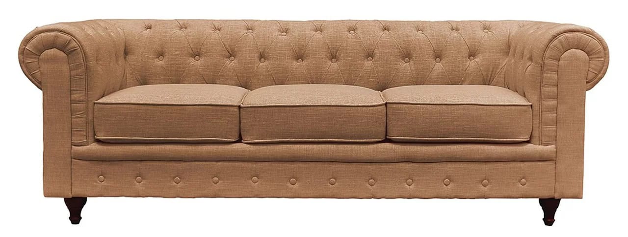 Classic Scroll Arm Tufted Button Chesterfield Sofa