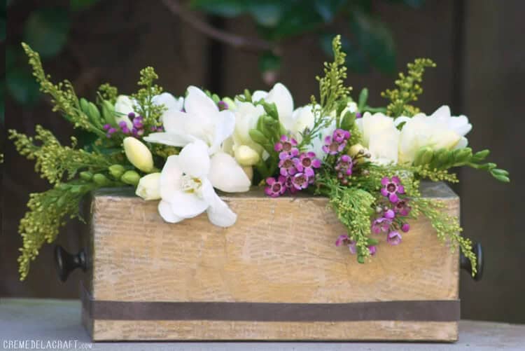 Decoupage Tissue Box Flowerbox Centerpiece