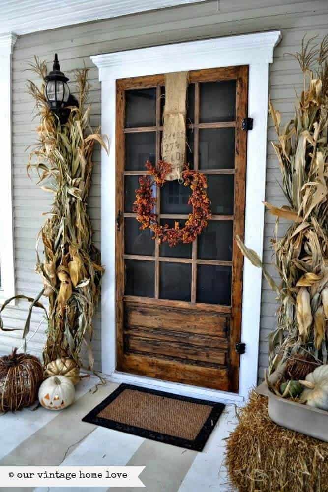 Autumnal Corn Maze Porch Door Decor