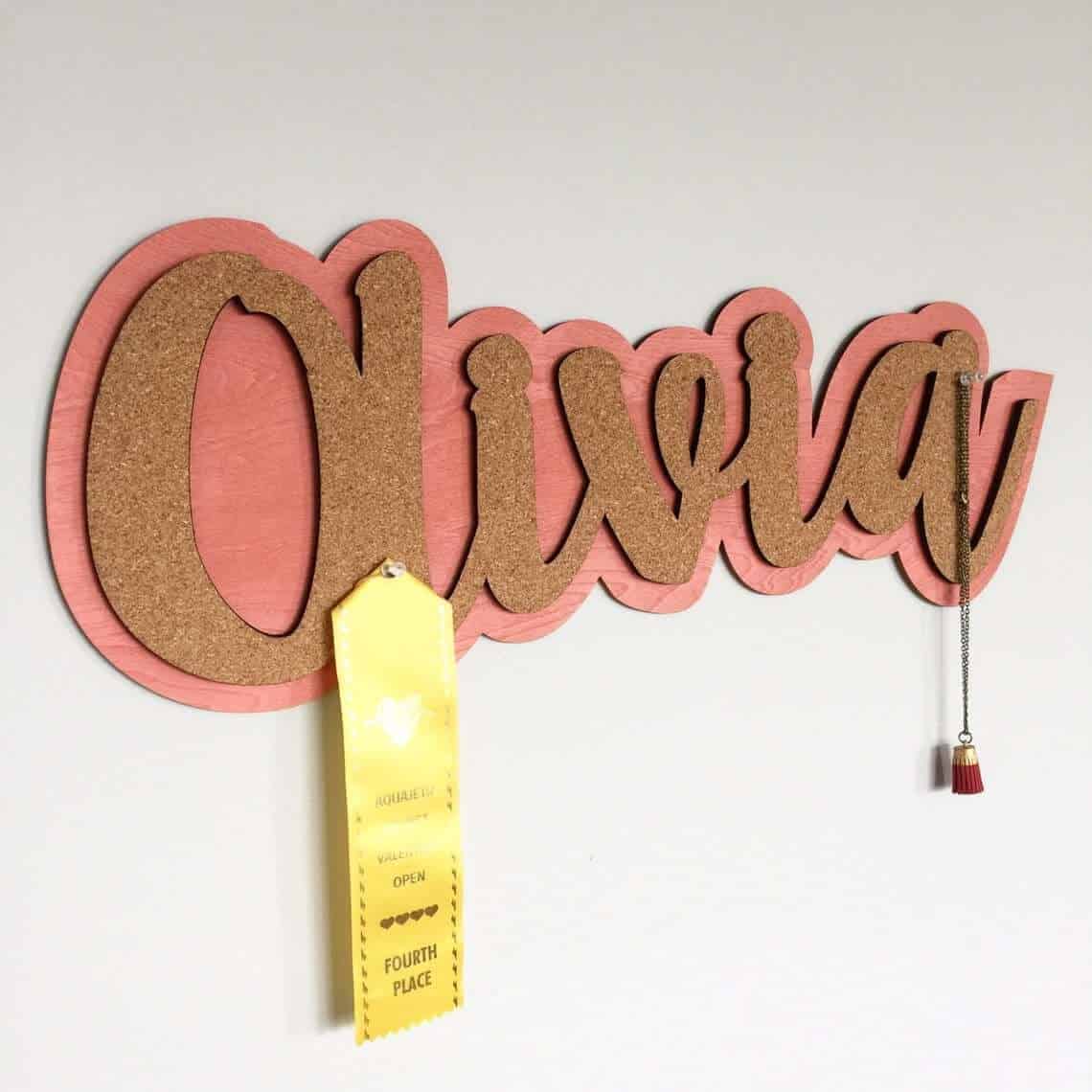 Personalized Name Cork Message Board