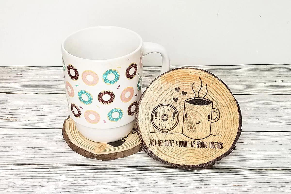 Wooden Rounds Sittin’ Comfy for Donuts & Coffee