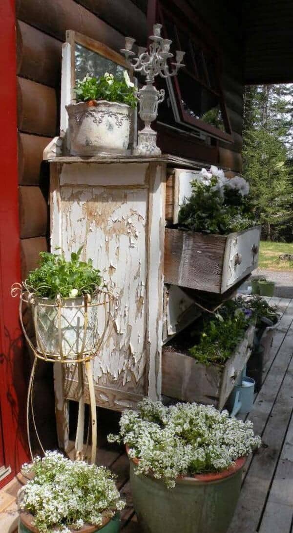 A Dresser as Outside Decor