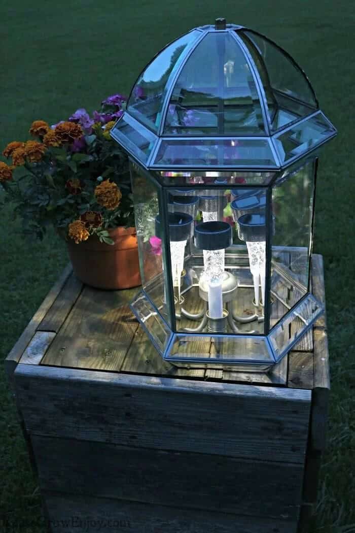 Solar Light Spectacular Outdoor Upcycled Centerpiece