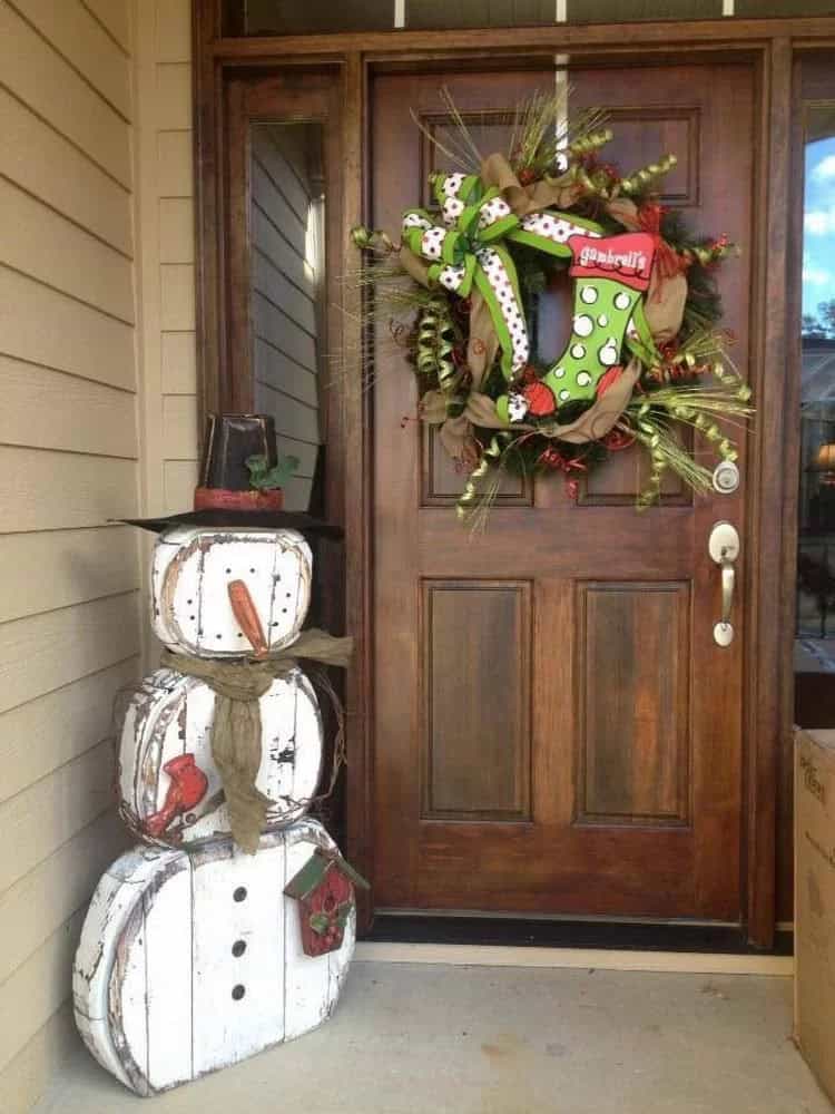 Rustic Wooden Snowman