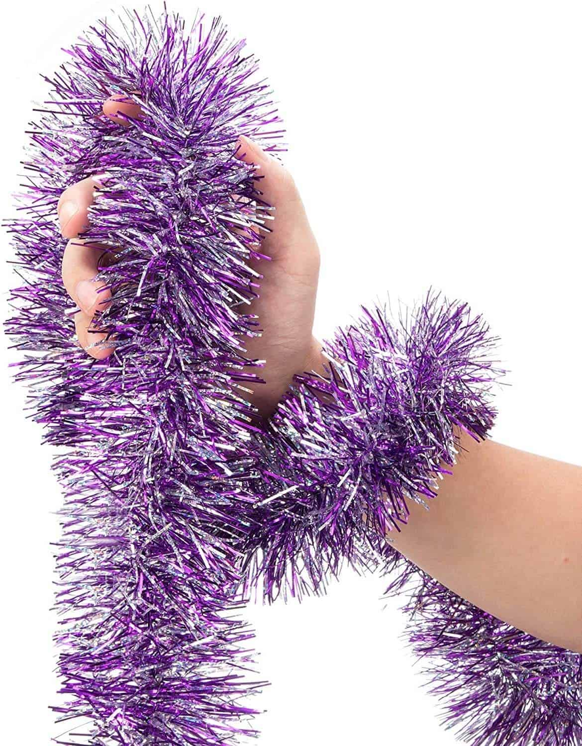 Slideep Purple Christmas Tinsel Garland