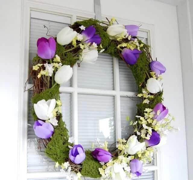 Lovely Moss and Tulip Wreath