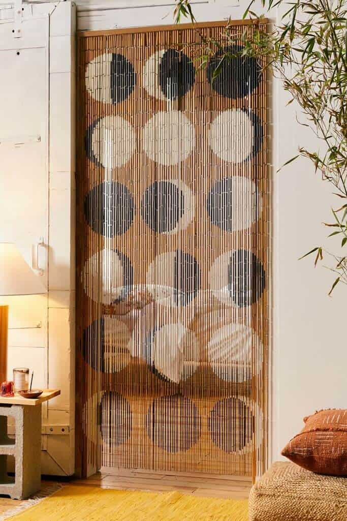 Moon Phases Bamboo Doorway Curtain