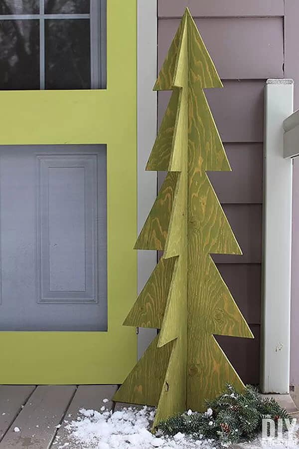 3D Freestanding Painted Wooden Christmas Tree