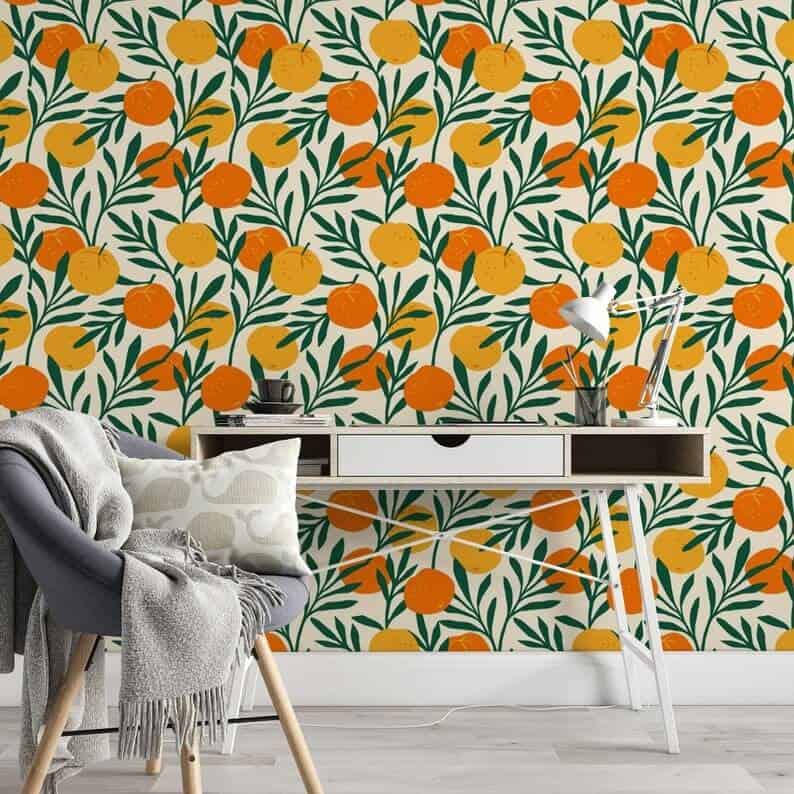 Botanical Fields of Citrus Wallpaper