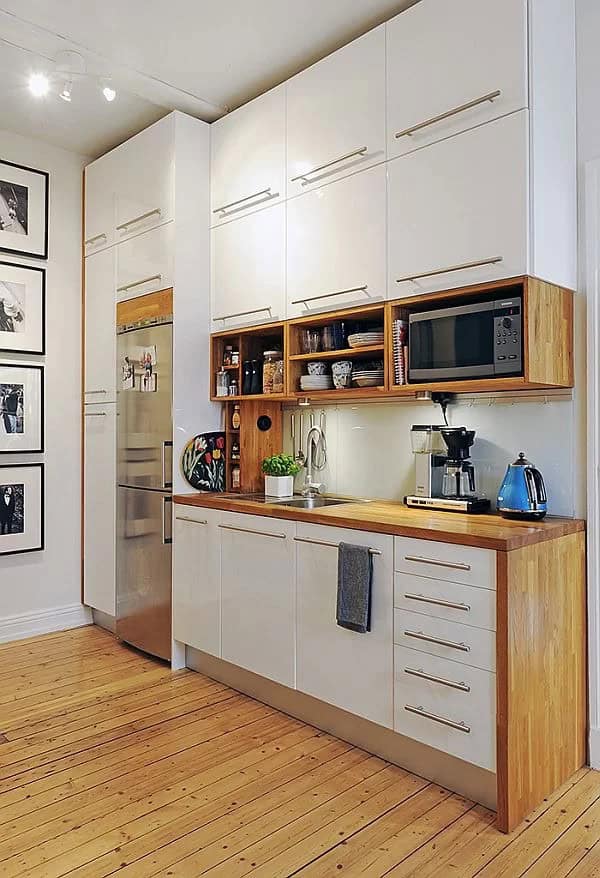 White Cabinets Pair Beautifully With Natural Wood