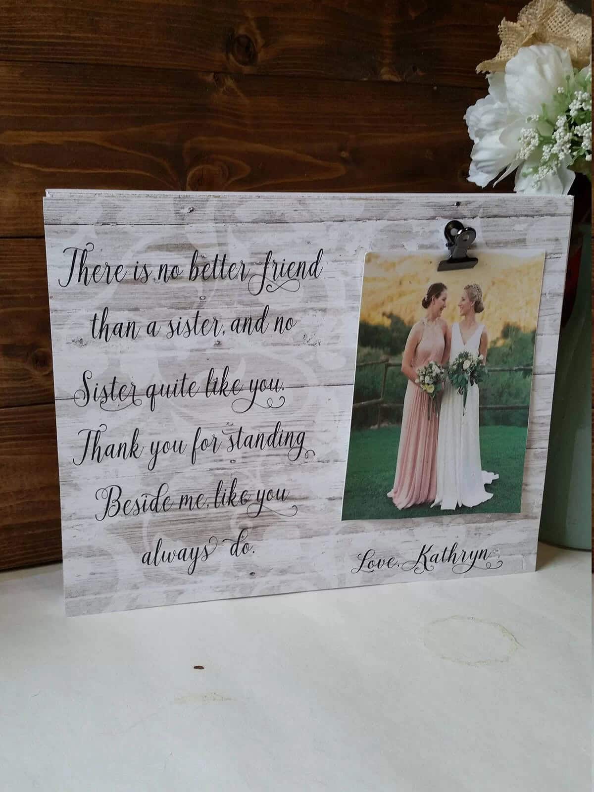 Sweet Lace-Inspired Sister Photo Display