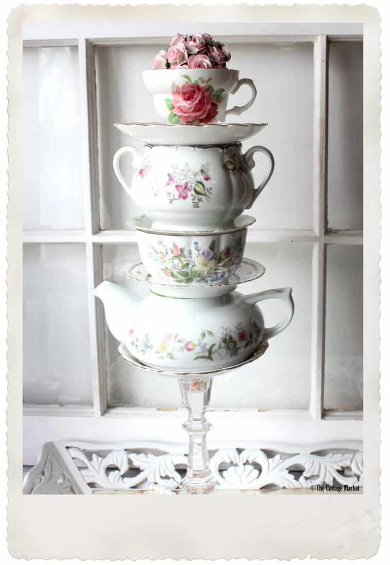 Antique China Tea Time Centrepiece