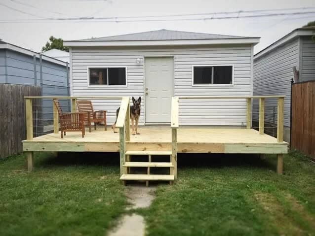 Simple Bright Wooden Back Deck