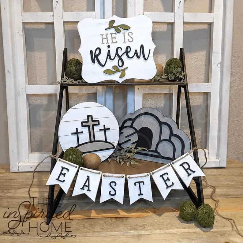 Collection of Handcrafted Religious Easter Decorations