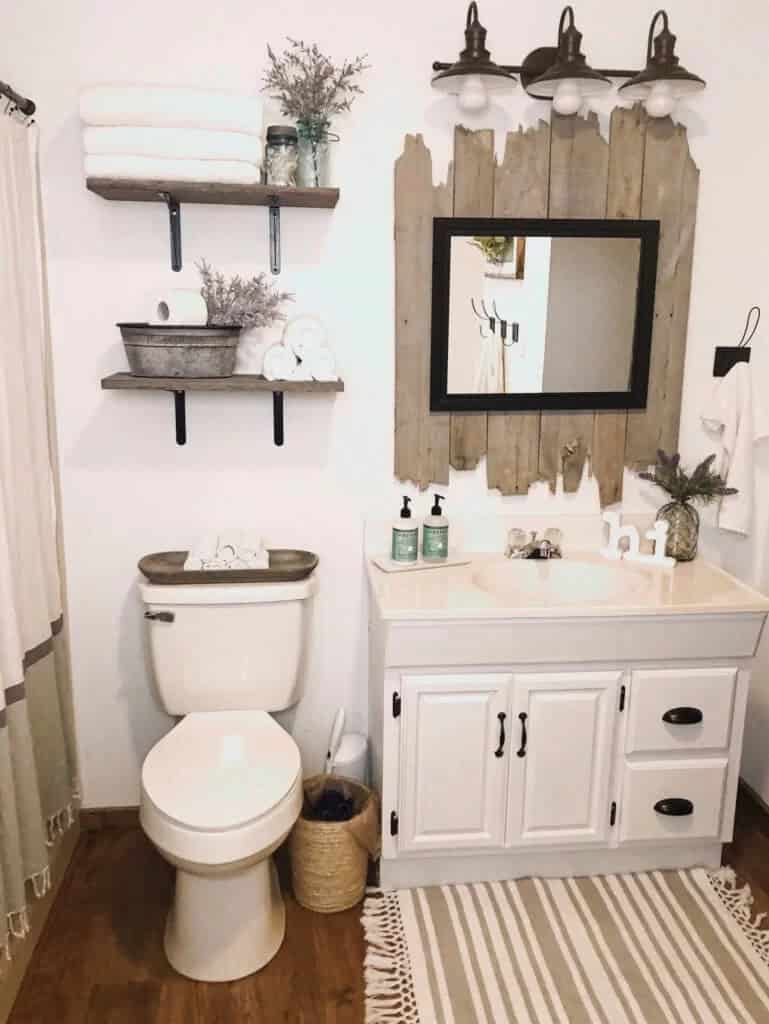 Wood and White Rustic Charm Bathroom