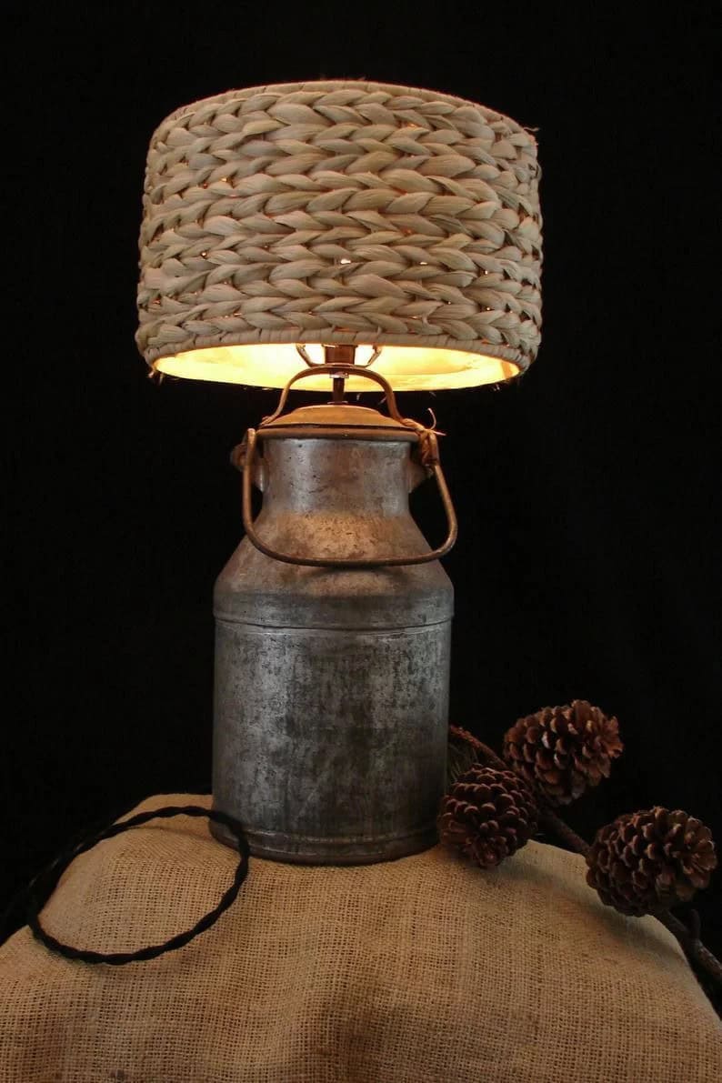 Beautiful Burlap and Wicker-Inspired Lamp