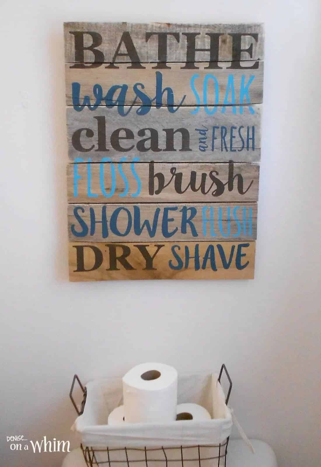 Bathroom List Hand Painted Pallet Sign