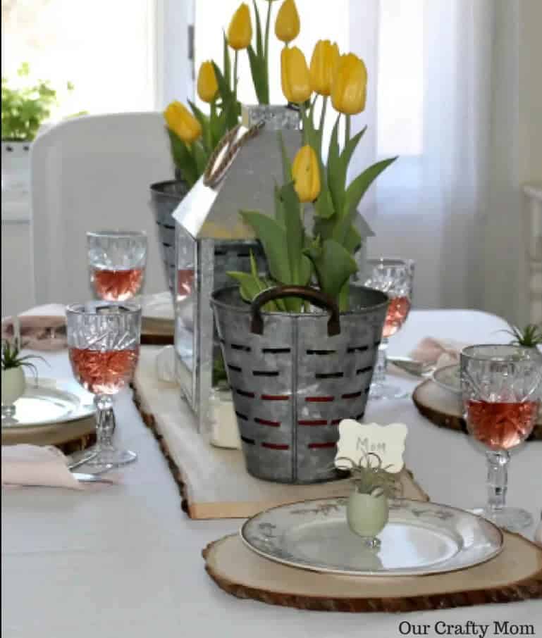 Farmhouse Style Easter Table Setting