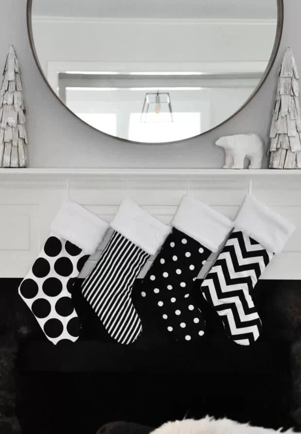 Decorative Black and White Christmas Stockings