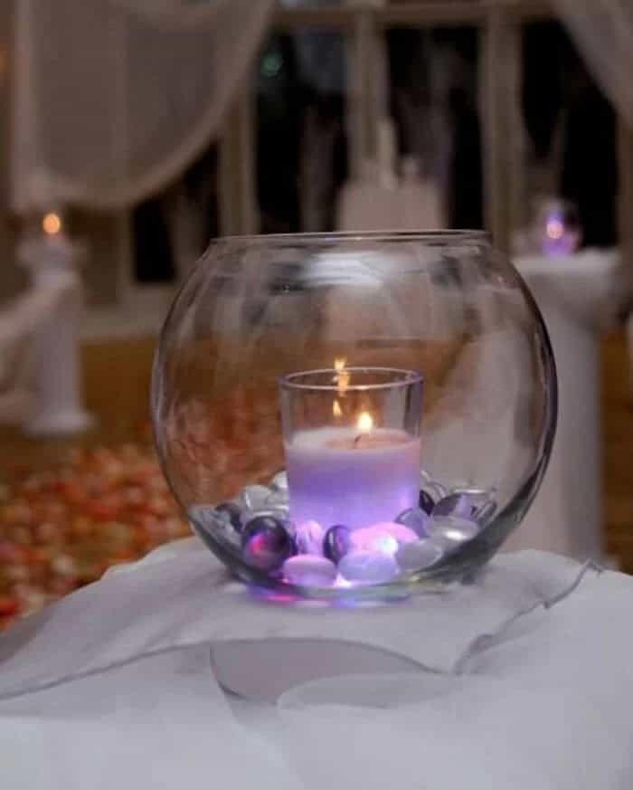 Romantic Fishbowl Candle Idea