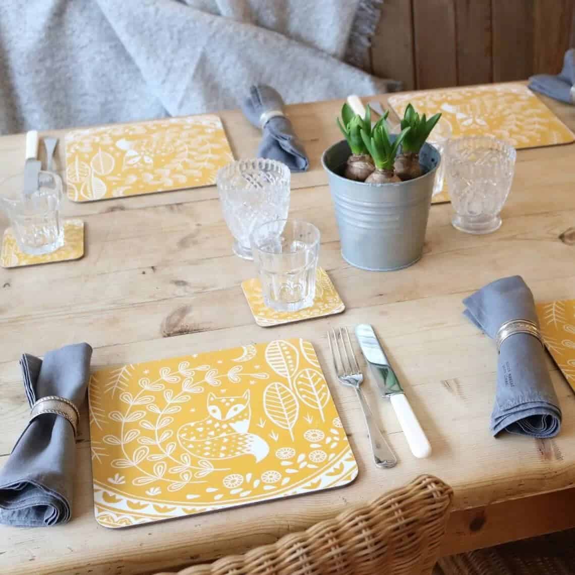 Scandinavian Style Daniel Fox Ochre Placemats