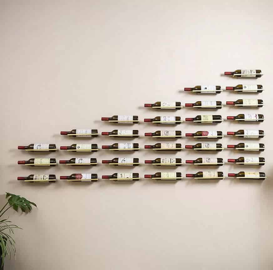 Minimalist Metal Wall-Mounted Wine Racks