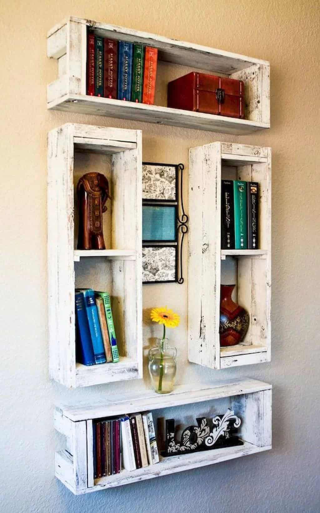 Stackable Wooden Crate-Style Display Shelves