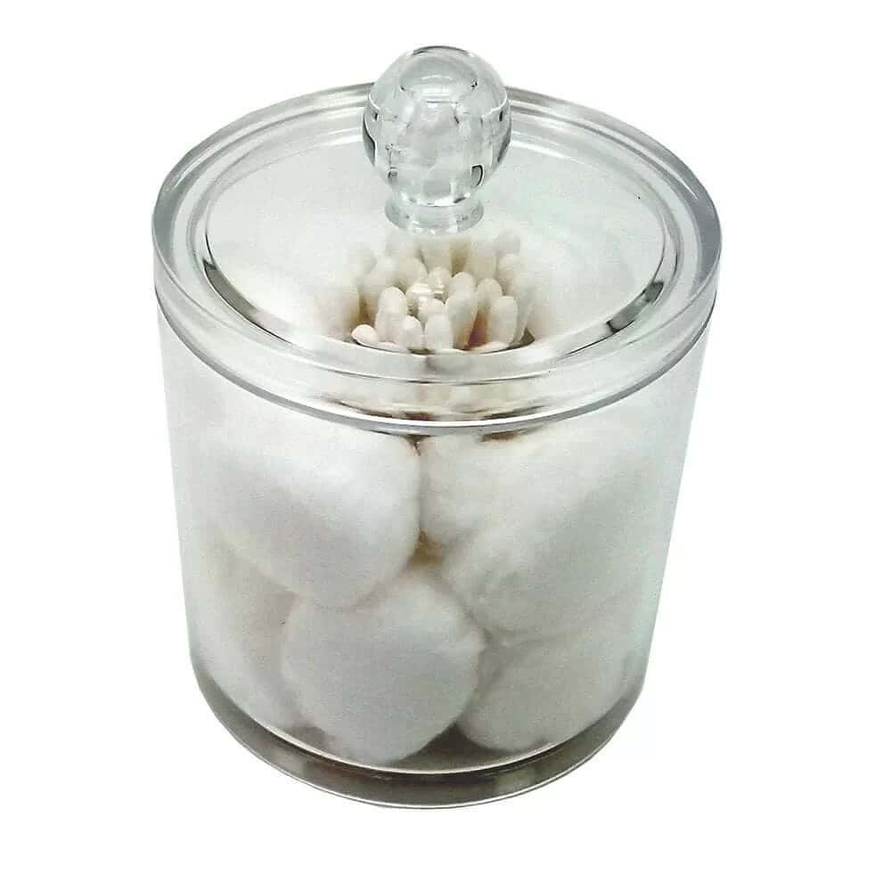 Two-in-One Cotton Ball and Swab Jar