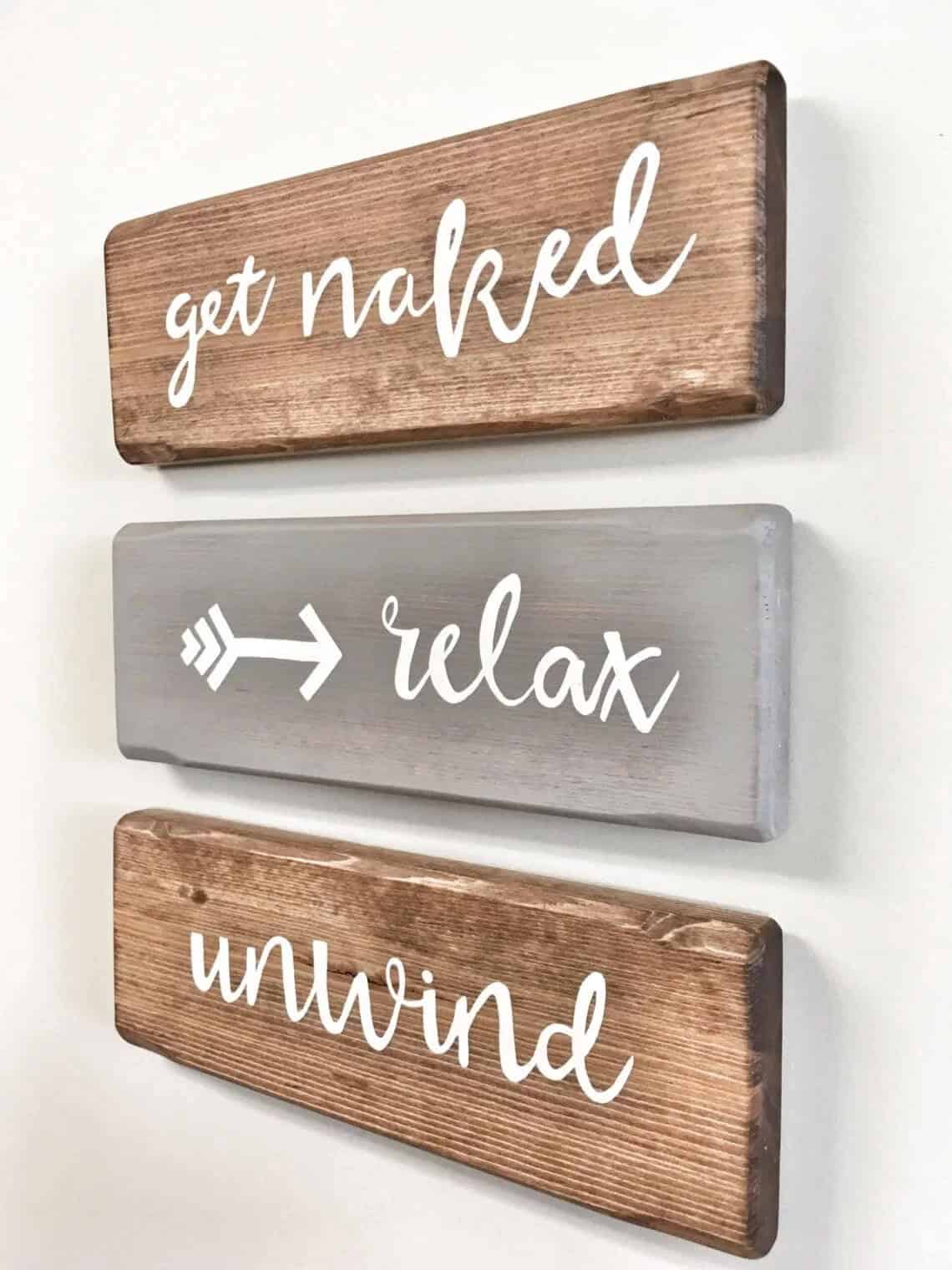 Simple and To the Point Bathroom Decor Signs