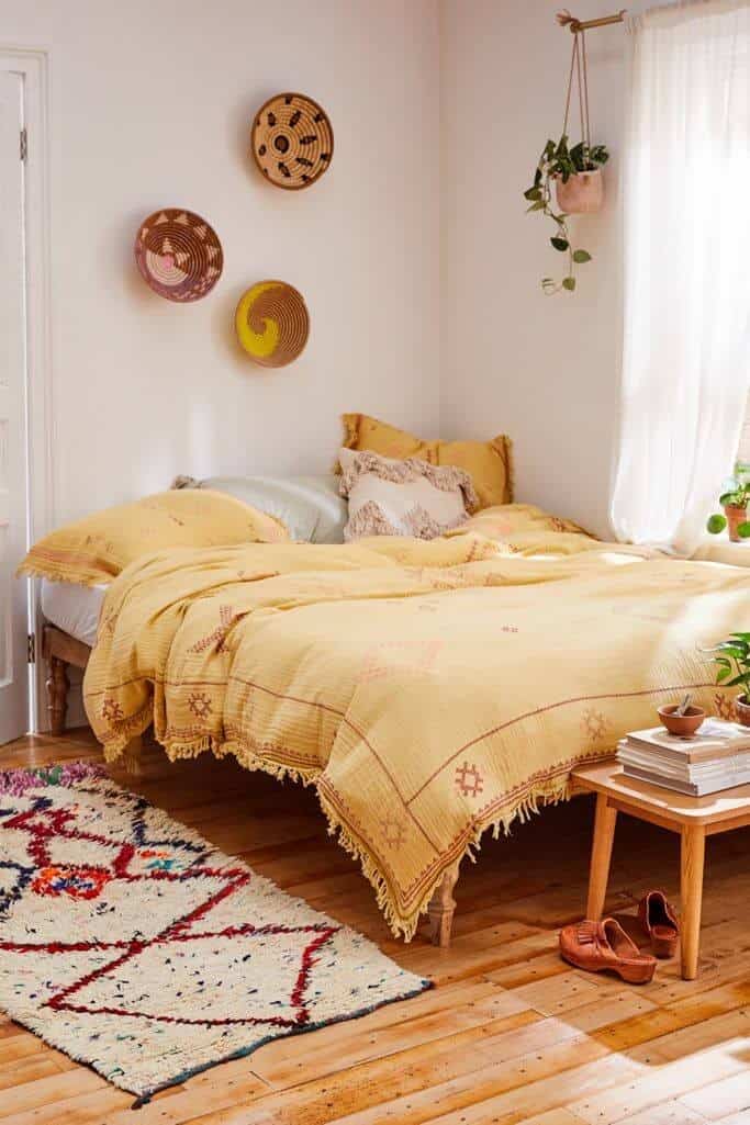 Golden Boho Cotton Gauze Duvet Cover