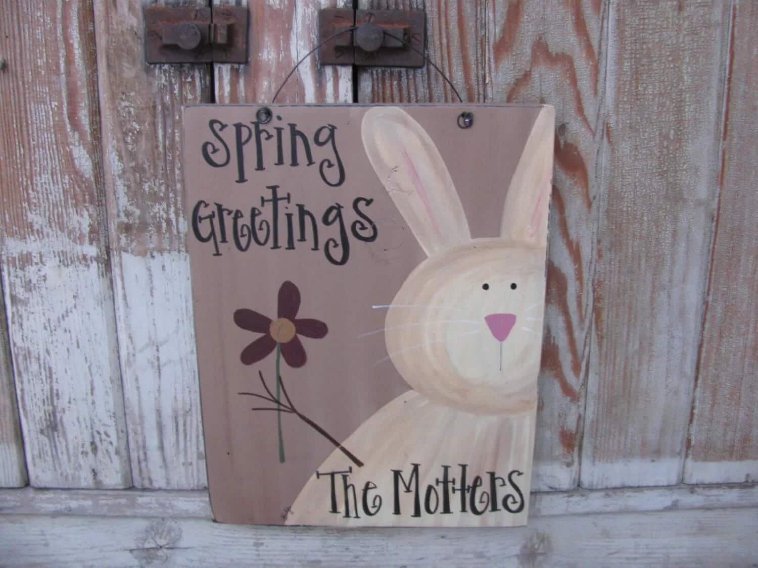 Personalized Primitive Spring Sign Decor