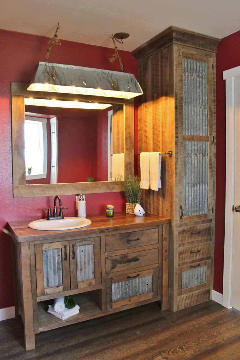 Towel Closet with Tin and Wood