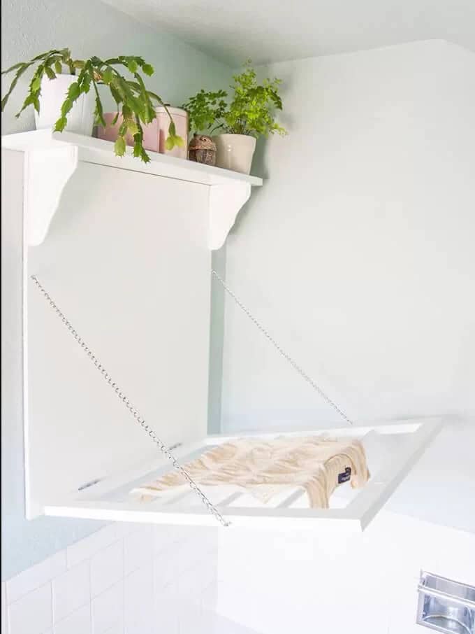 Clothes Drying Rack with a Bonus Shelf