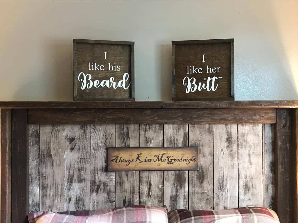 His Beard & Her Butt Rustic Bedroom