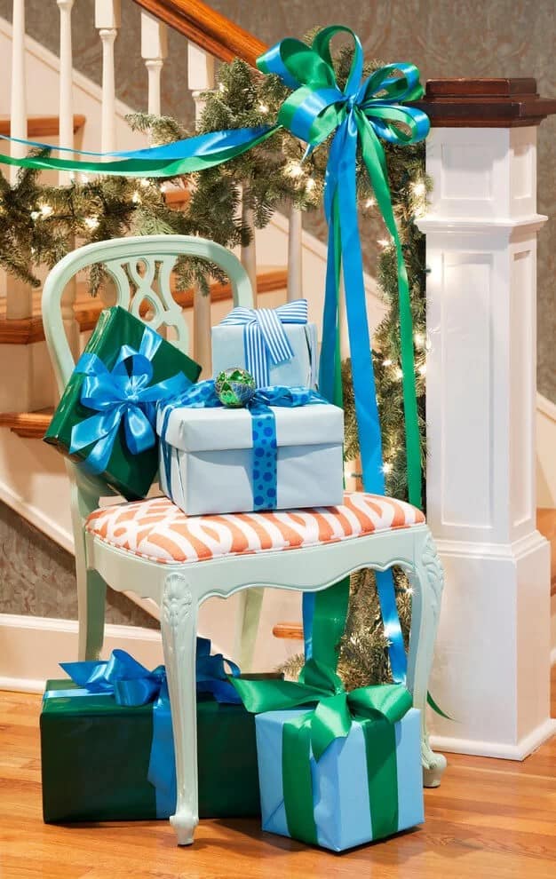 Whimsical Blue and Green Entryway Display