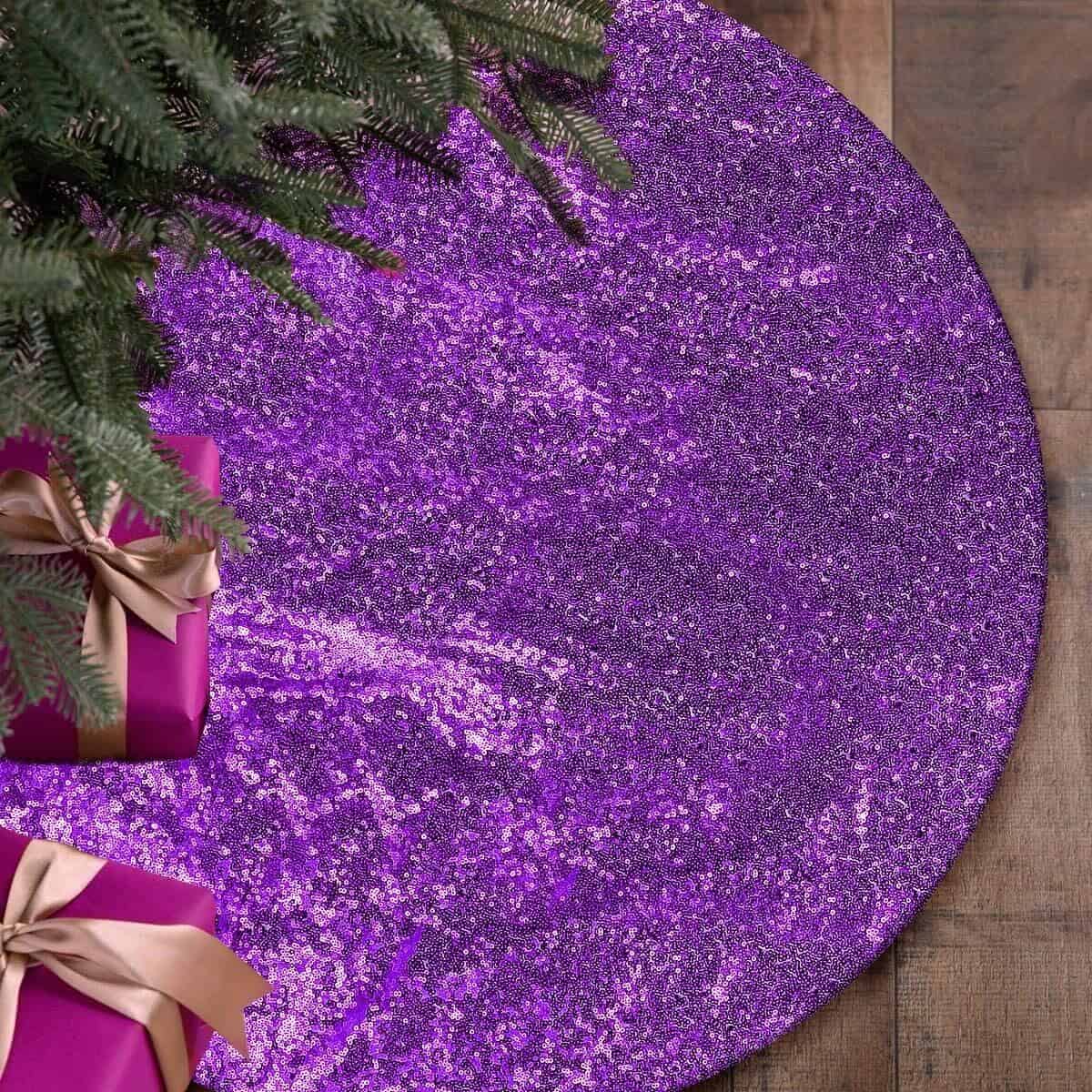 Yuboo Purple Christmas Tree Skirt