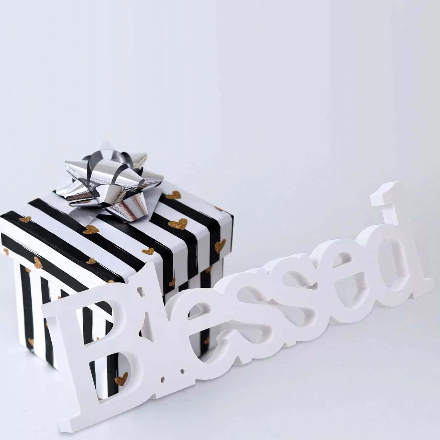 Simple “Blessed” Freestanding Tabletop Letter Décor