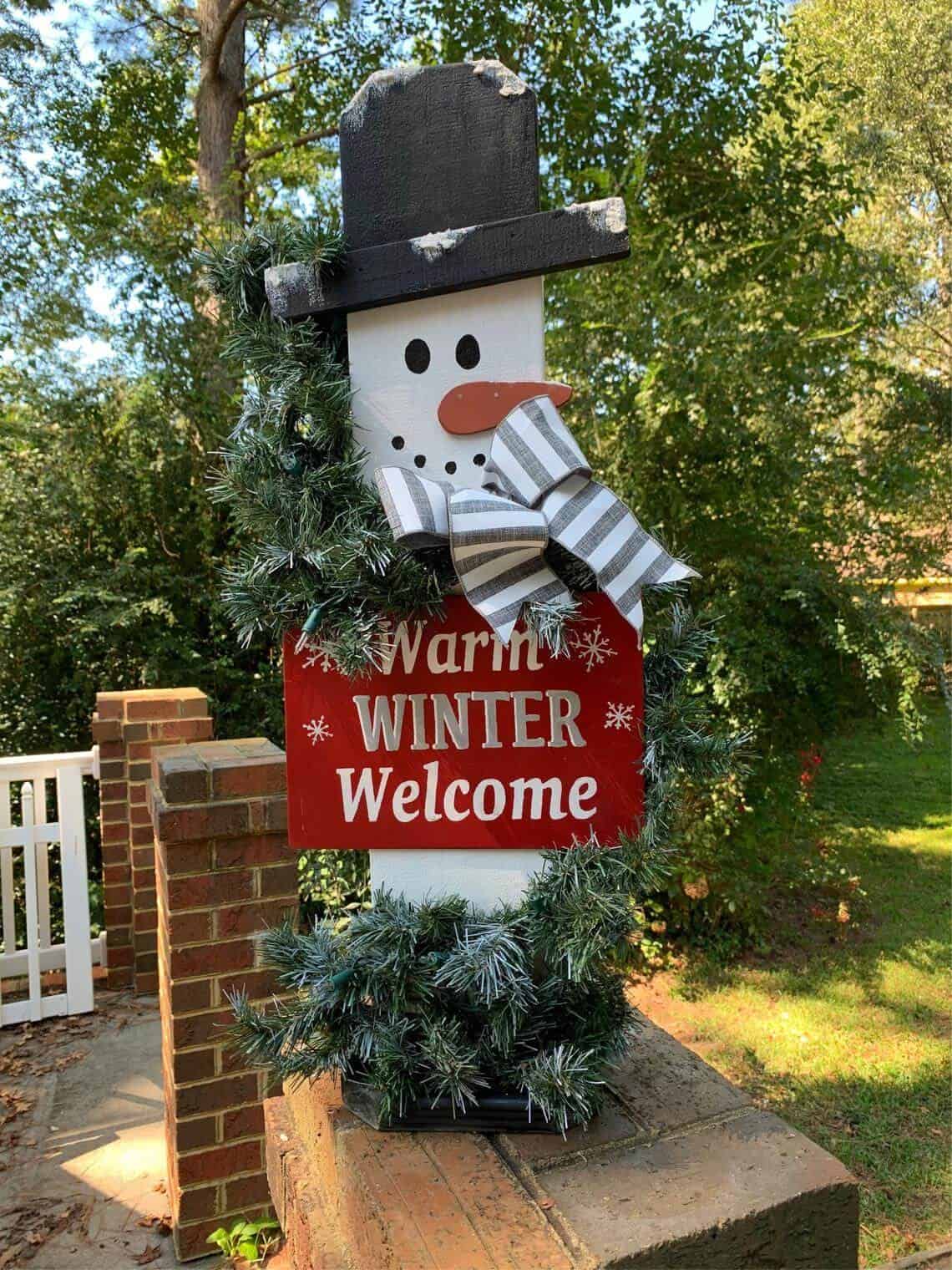 “Warm Winter Welcome” Snowman Sign