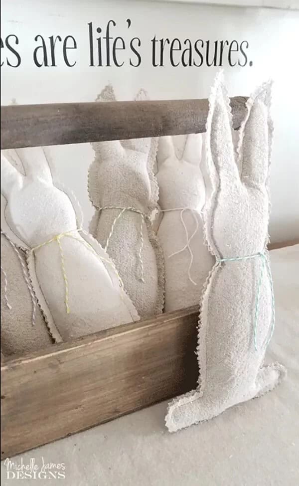 Drop Cloth Farmhouse Themed Bunny Decor